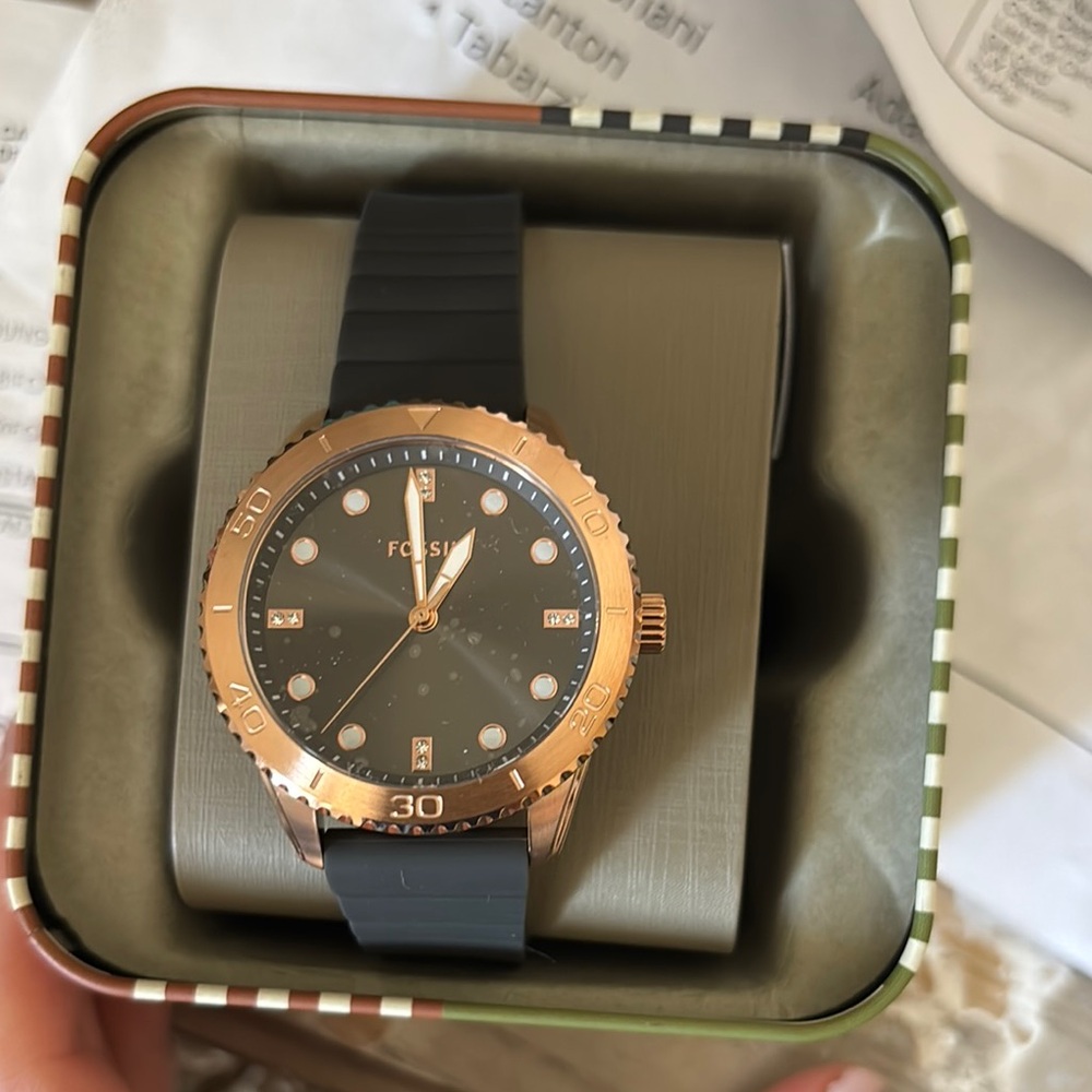 Fossil Black and Gold Dive Watch